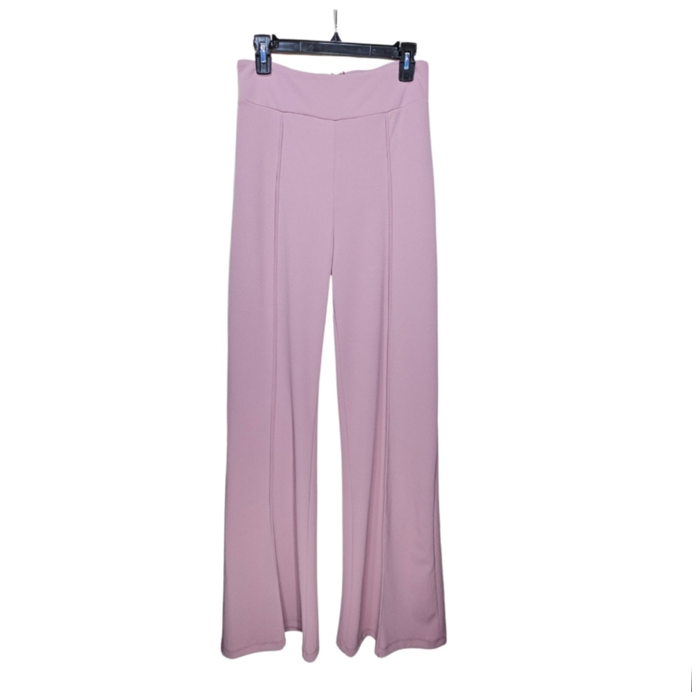 NWT Valentine Women's SIZE L Tall Y2K Wide Leg Palazzo Trouser Pants Mauve Pink